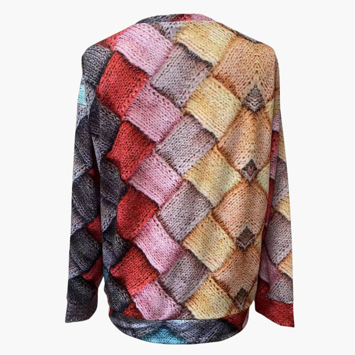 Gemusterter Strickpullover für Damen