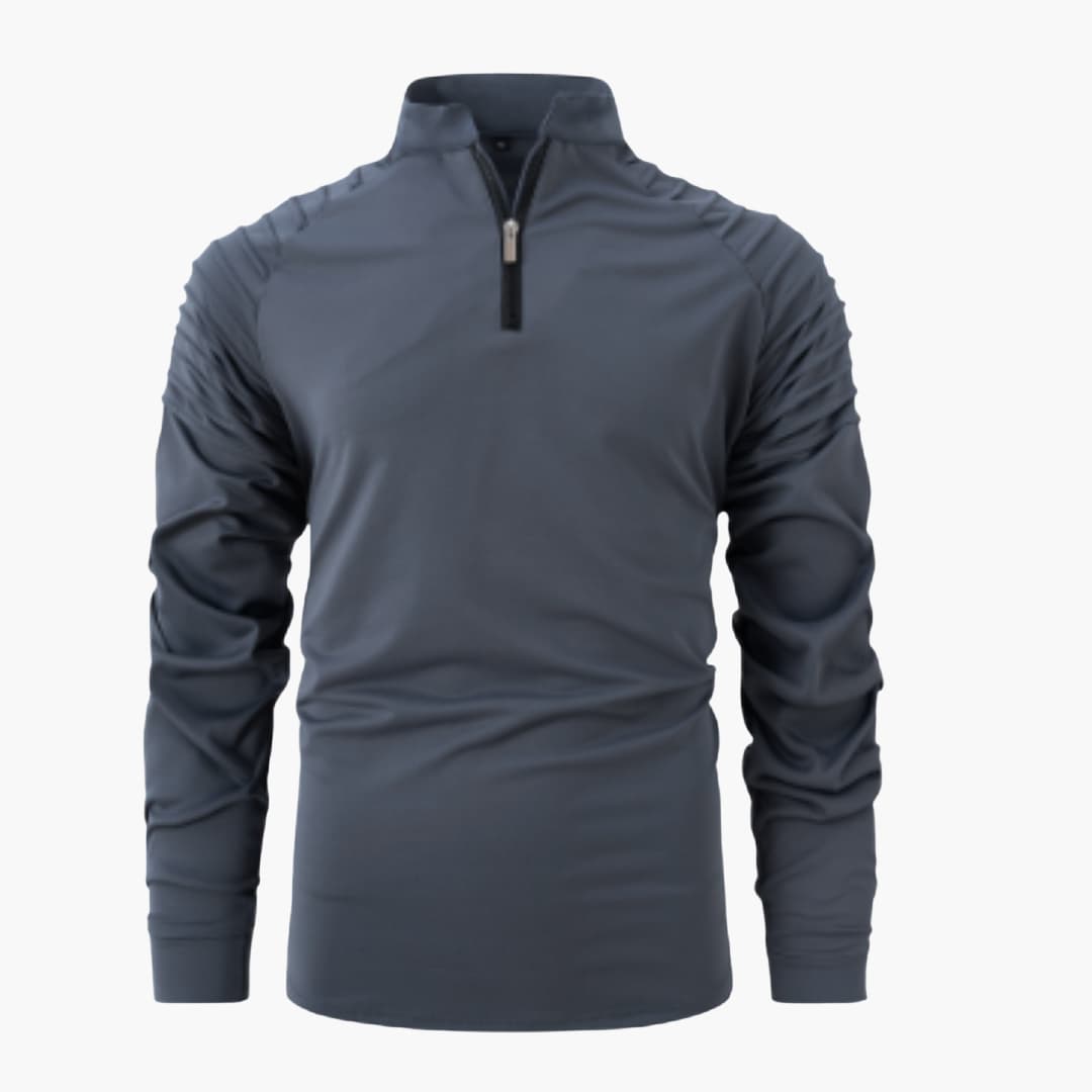 Herren pullover mit halbem Reißverschluss und langen Ärmeln