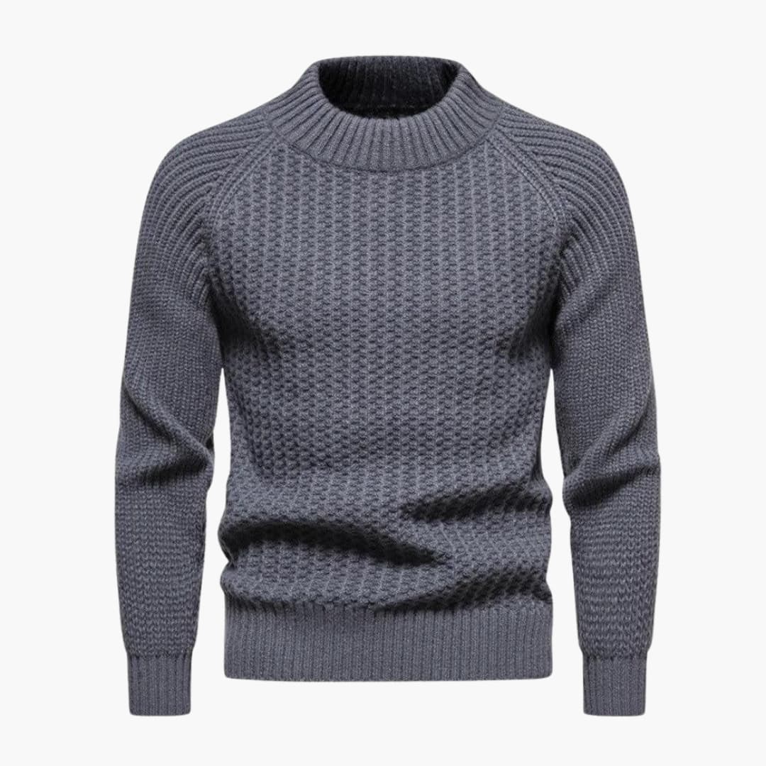 Herren pullover mit Rundhalsausschnitt und strukturierter Oberfläche
