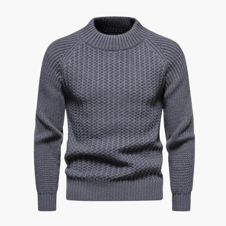 Herren pullover mit Rundhalsausschnitt und strukturierter Oberfläche