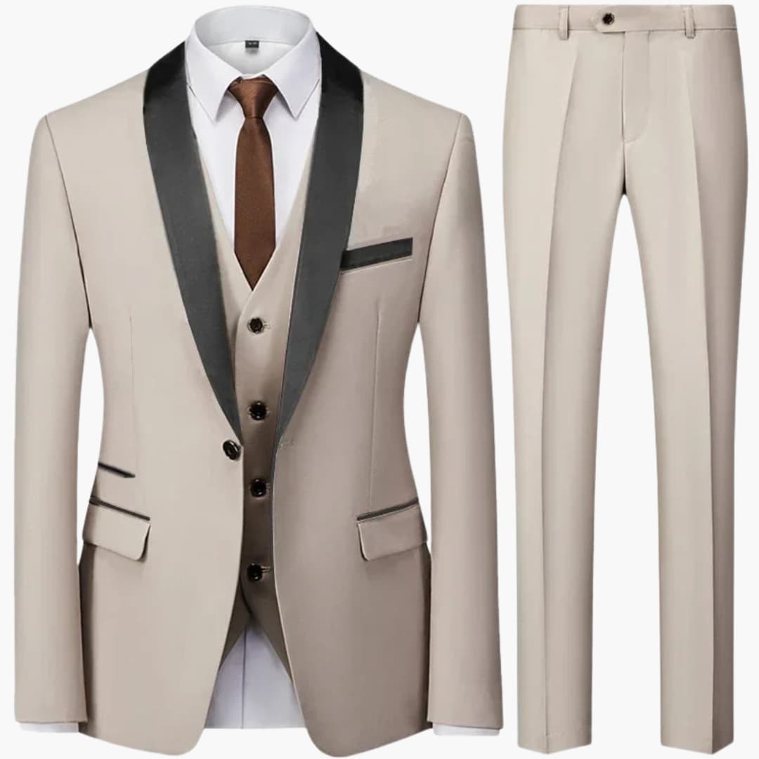 Herren Slim Fit Anzug dreiteilig für formelle Anlässe ganzjährig