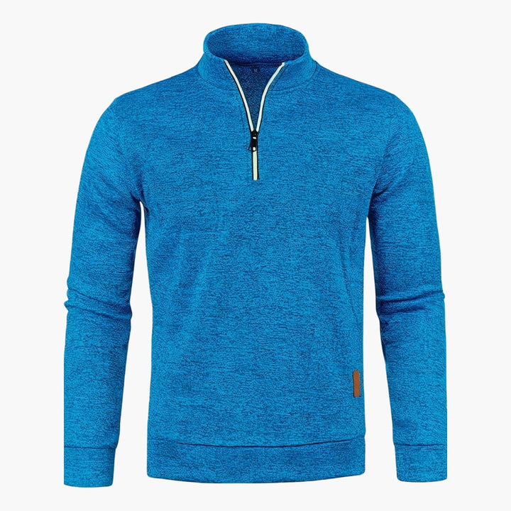 Herren pullover mit Reißverschluss am Ausschnitt und langen Ärmeln