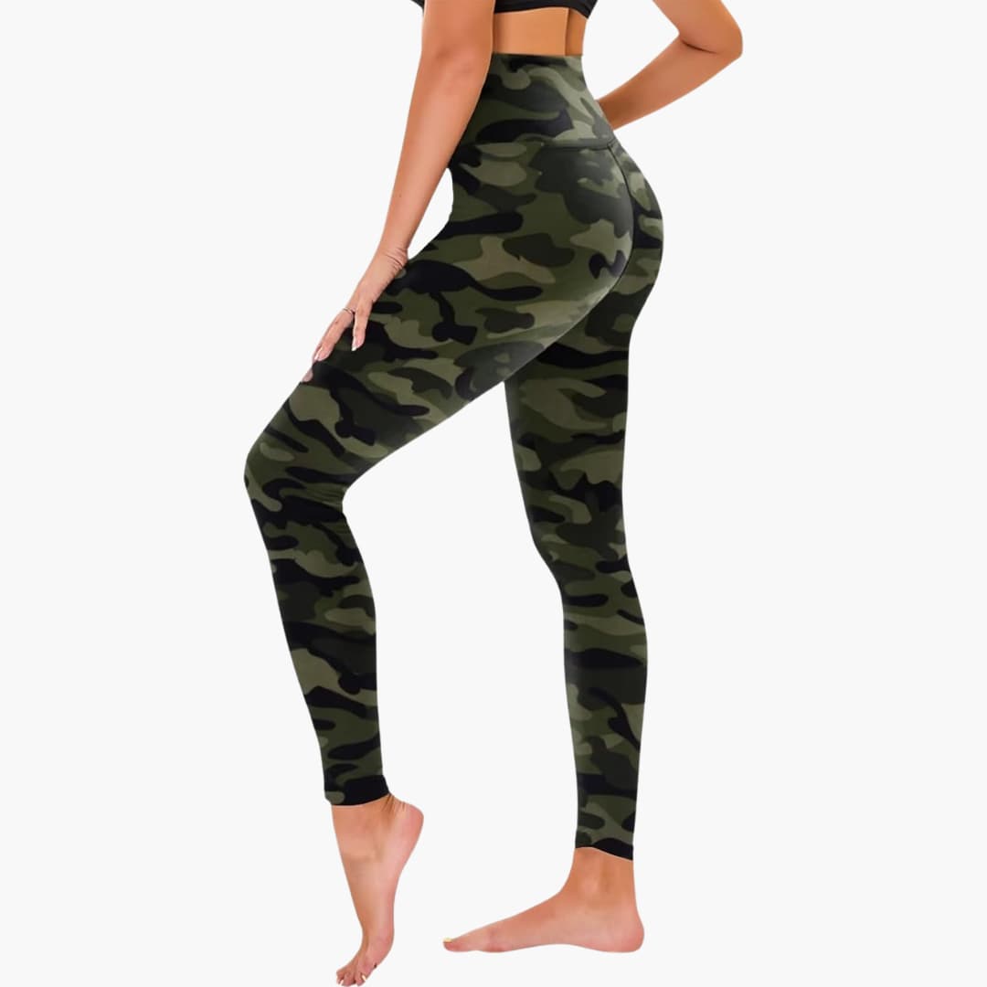 Damen Leggings mit Leopardenmuster und hohem Bund