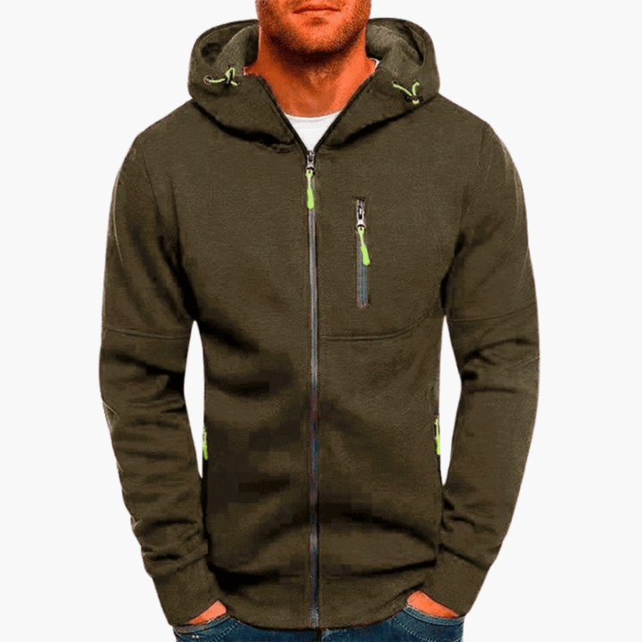 Bequemer Pullover mit Kapuze und Reißverschluss für Männer - SchmiedeMode