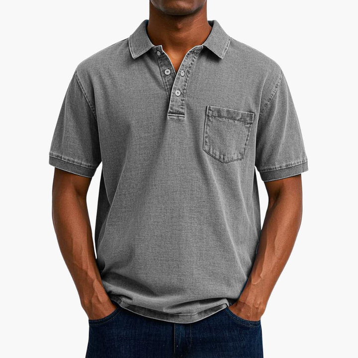 Poloshirt Klassisches - Kurzarmshirt für Herren mit Tasche