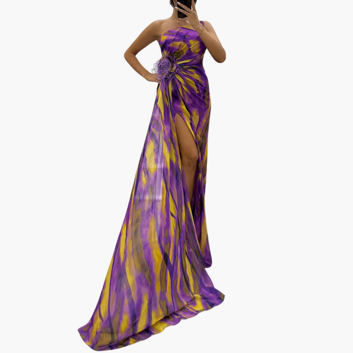 Vibrantes Maxi-Kleid für Frauen - Farbenfrohes Design