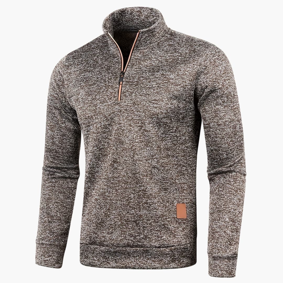 Herren pullover mit Reißverschluss am Ausschnitt und langen Ärmeln