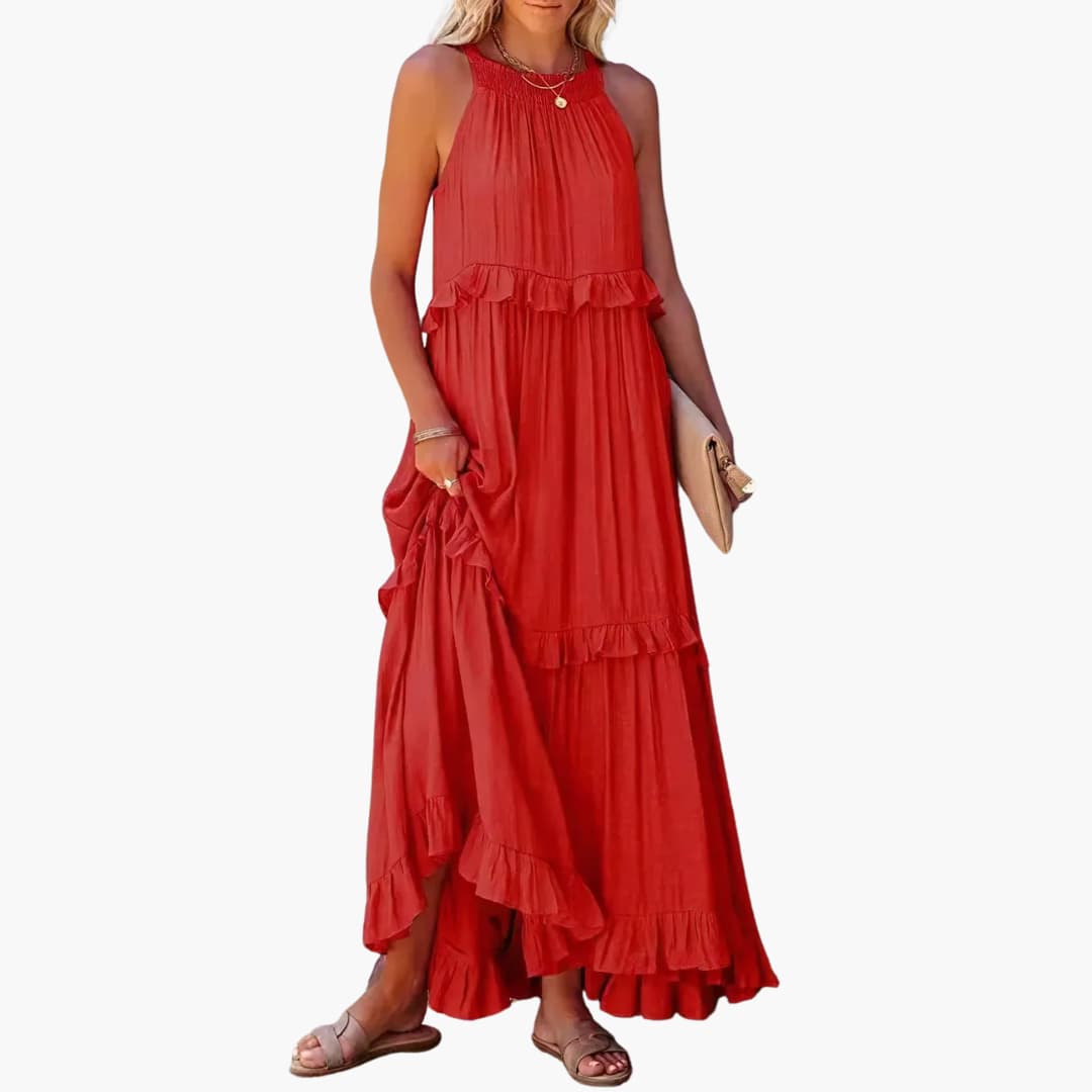 Maxikleid Stufen - Rüschenkleid für Damen, elegant & luftig