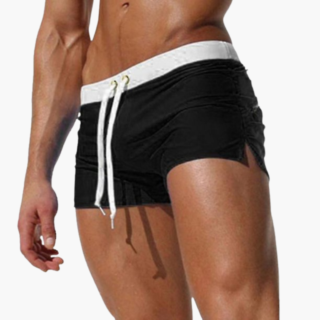 Kurze Badehose für Herren – Enganliegend mit Kordelzug