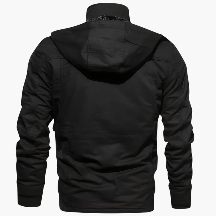 Herren Feldjacke mit verstellbarer Kapuze und mehreren Taschen
