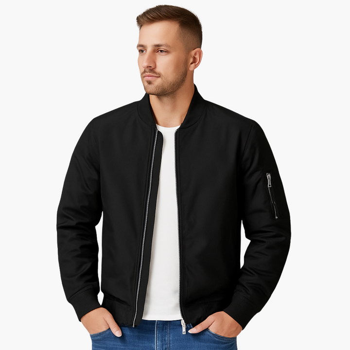 Herren Bomberjacke mit Leistentaschen und Ärmeltasche mit Reißverschluss