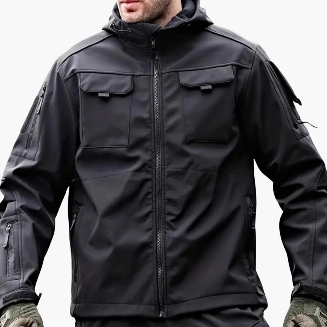 Herren Kapuzenjacke mit Reißverschluss und mehreren Taschen
