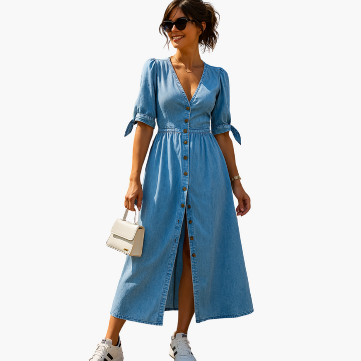 Midi-Kleid mit Knopfleiste - Damenmode für stilvolle Tage