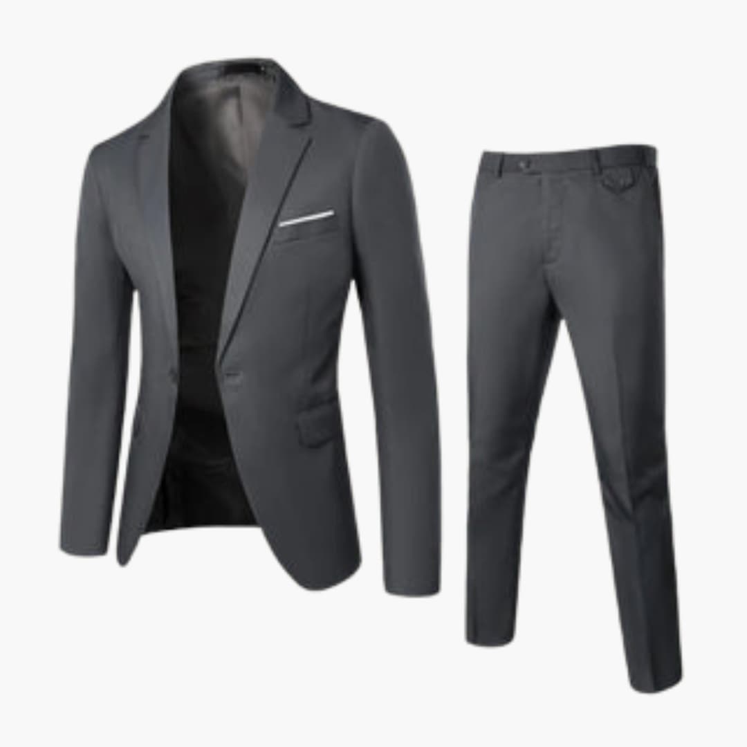 Herren Sommer Anzug Zweiteiler mit Revers und Flatfront Hose