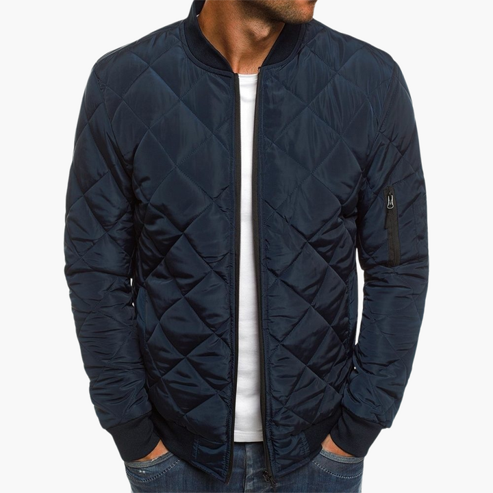 Herren Stepp Bomberjacke mit Reißverschluss und Ärmeltasche