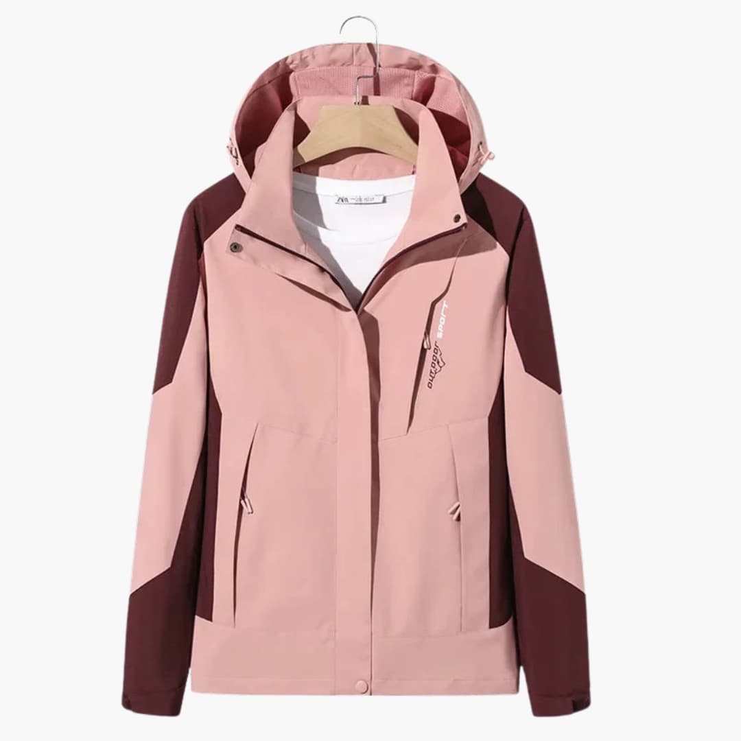 Unisex Skijacke mit Kapuze und Reißverschluss