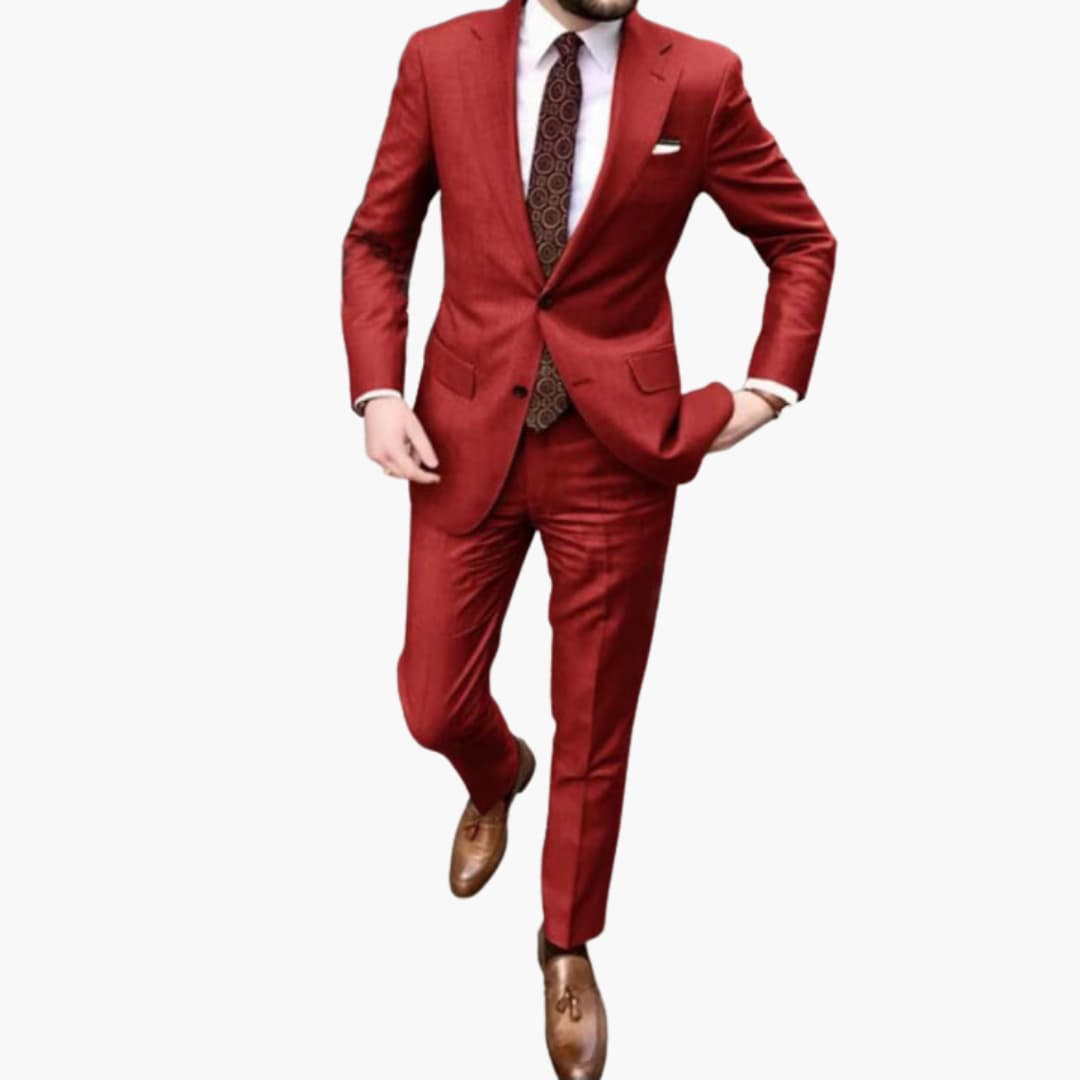 Herren Anzug zweiteilig mit Reverskragen und Slim Fit Hose