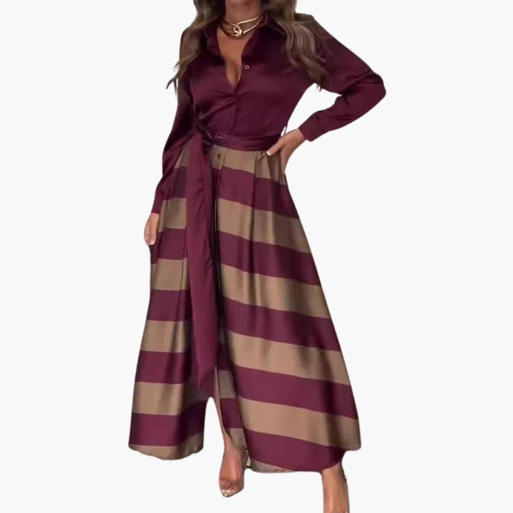 Elegantes Satin-Maxikleid für Damen - SchmiedeMode