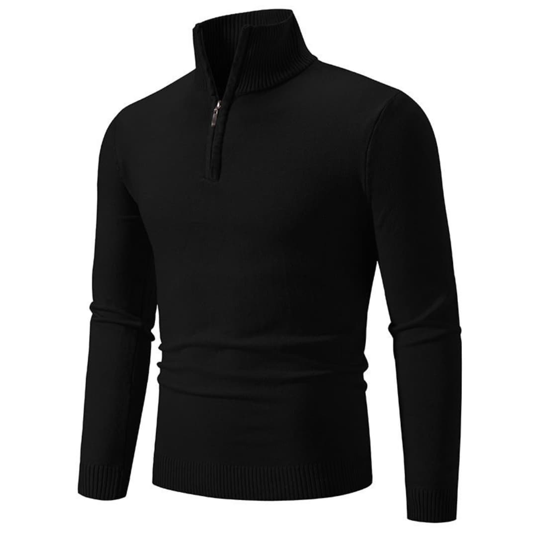 Herrenpullover mit Reißverschluss am Ausschnitt