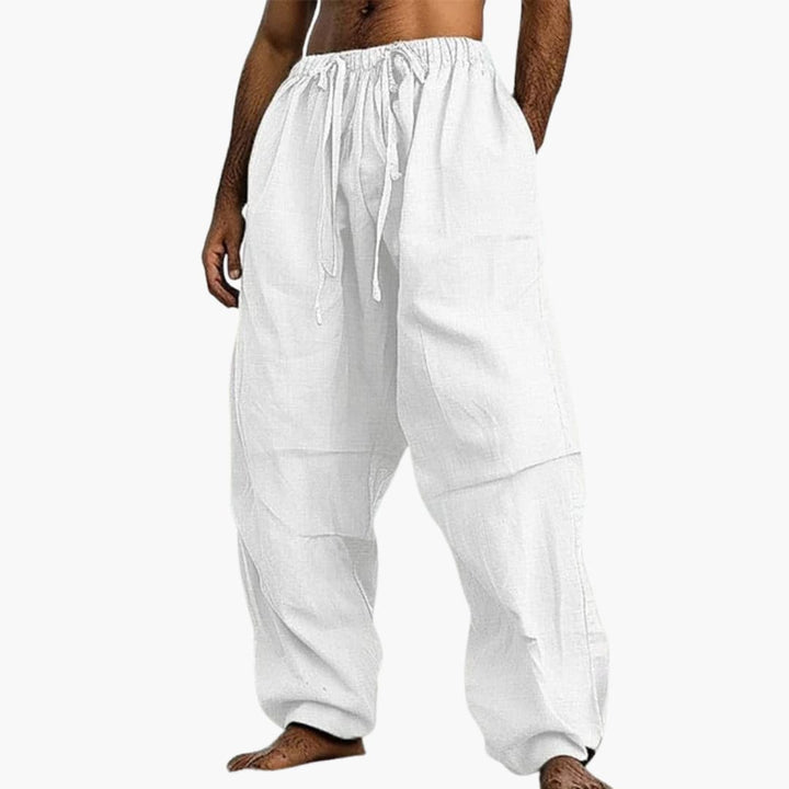 Herren Sommerhose mit weitem Bein und Kordelzug