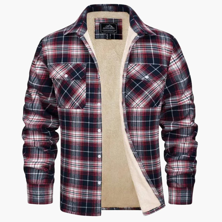 Fleecegefütterte Karo Jacke für Herren