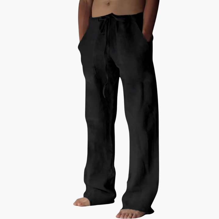 Herren Freizeithose aus Leinen mit Kordelzug für Sommer