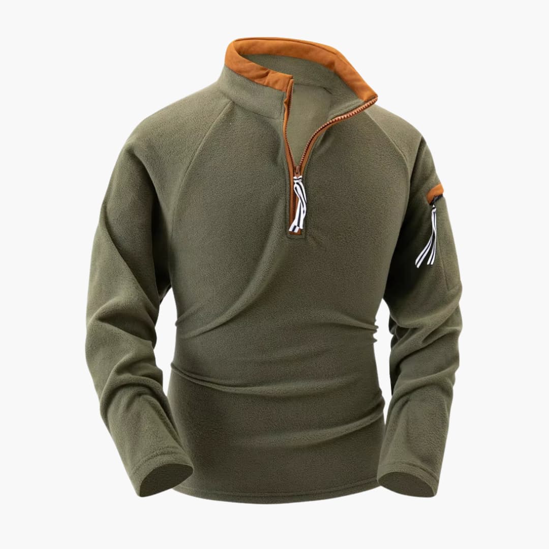 Herren pullover mit Reißverschluss am Halsausschnitt und Stehkragen