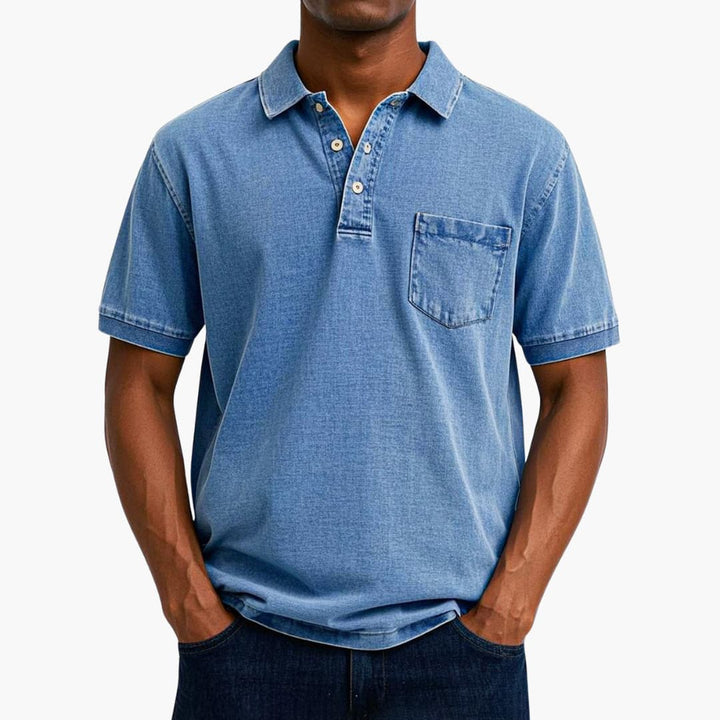 Poloshirt Klassisches - Kurzarmshirt für Herren mit Tasche