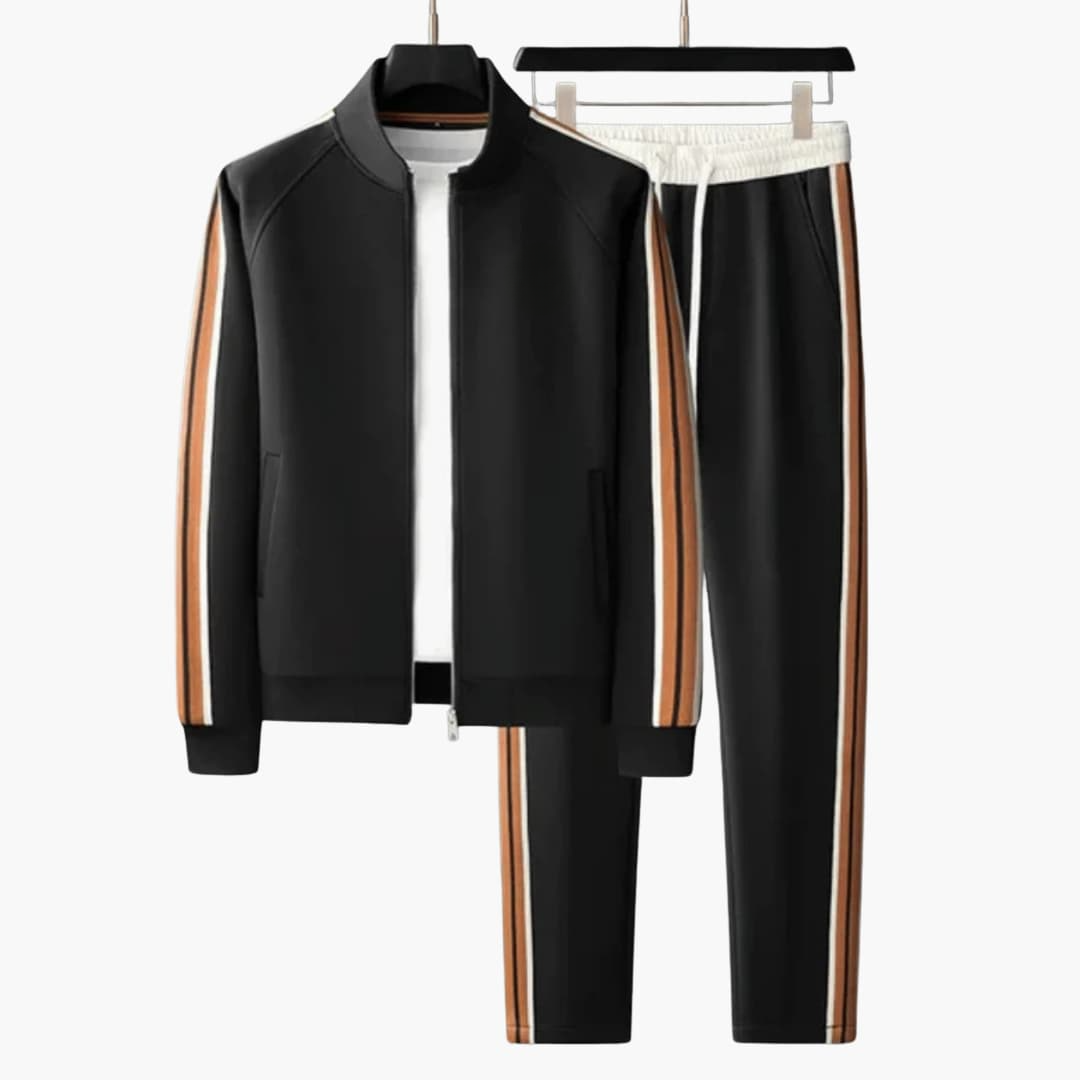 Herren Slim-Fit Trainingsanzug mit Reißverschluss und Taschen