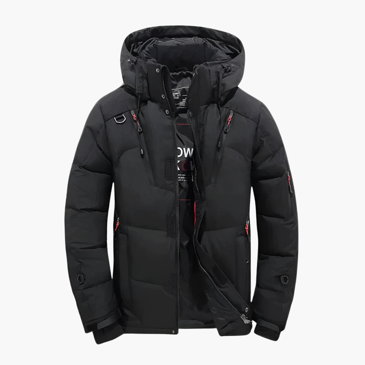 Herren Steppjacke mit Kapuze und Reißverschlusstaschen