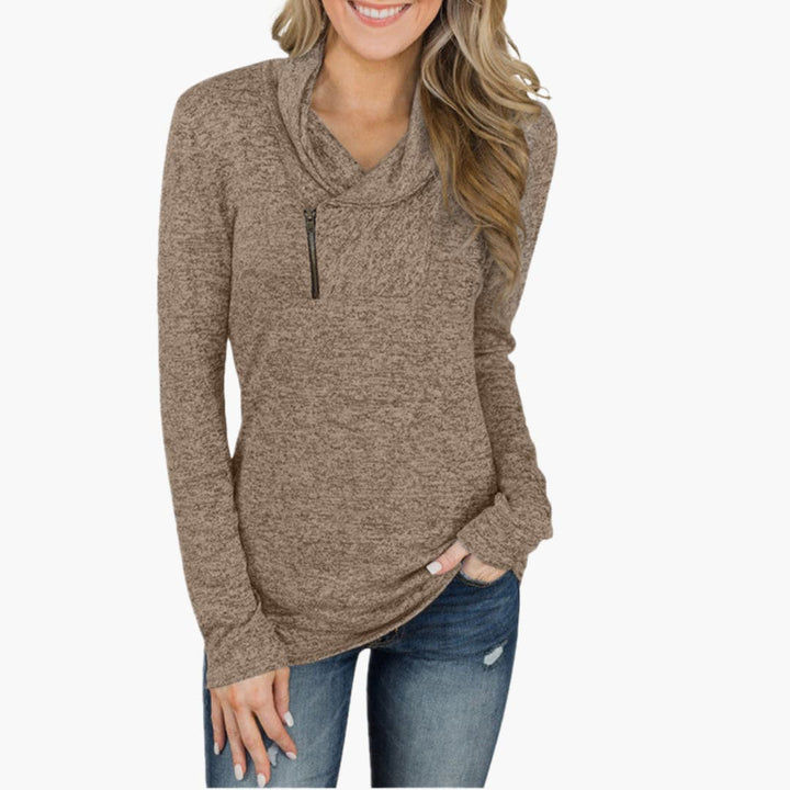 Damen-Pullover mit Kragen und Reißverschluss Stil und Funktion vereint