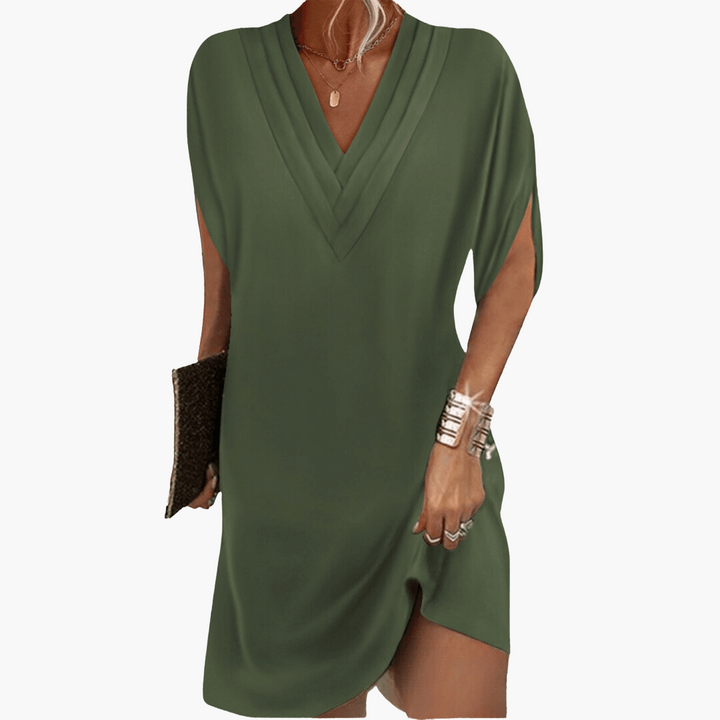 Kleid Damen - Elegant mit V-Ausschnitt & kaschierendem Schnitt