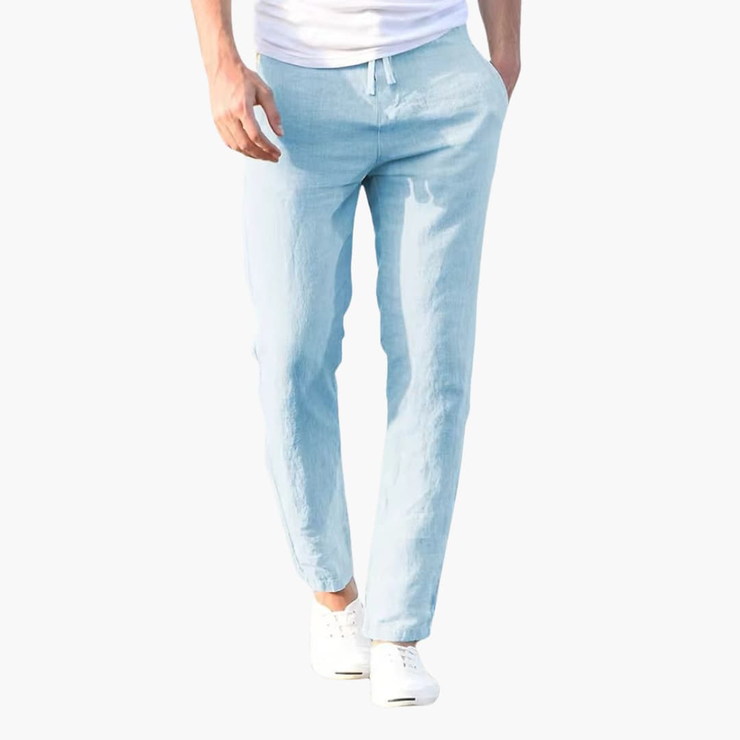 Herrenhose mit Kordelzugbund und schmaler Passform