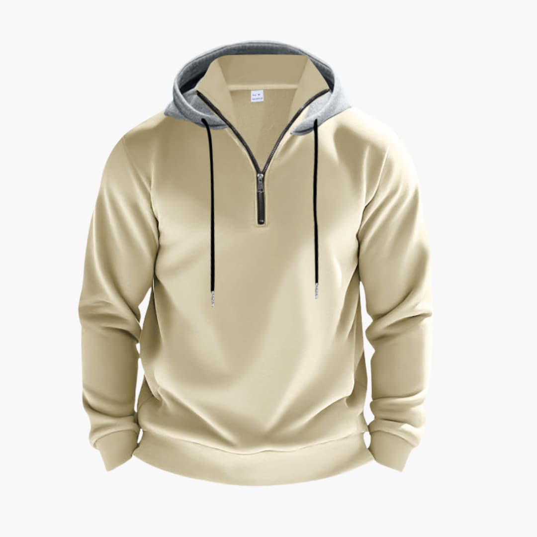 Herren Hoodie mit Reißverschluss und Kordelzugkapuze