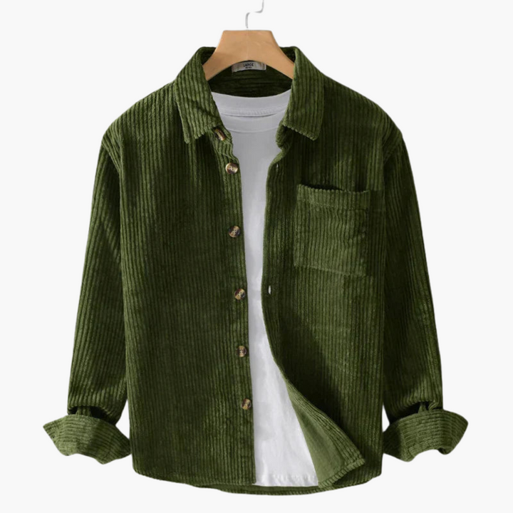Herren Cordjacke mit Knopfleiste und Brusttaschen