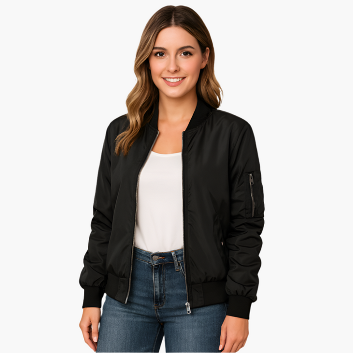 Damen Bomberjacke mit langen Ärmeln