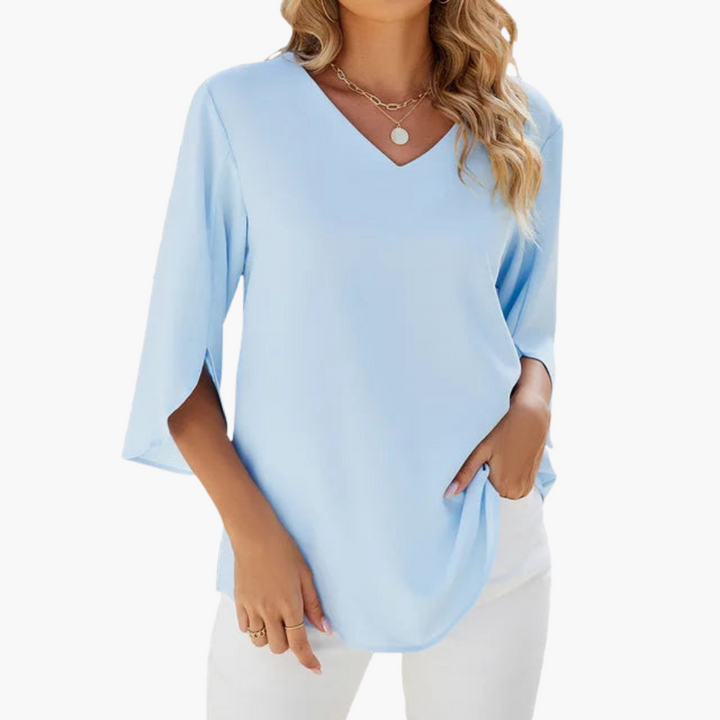 Sommerbluse mit V-Ausschnitt für Damen – Leicht & Elegant