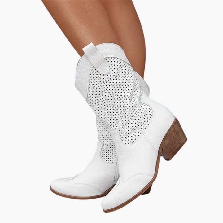 Cowboy Stiefel für Damen - Perforierte Western Stiefel
