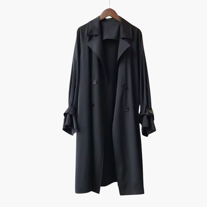 Damen Trenchcoat mit Reverskragen und Doppelknopfverschluss