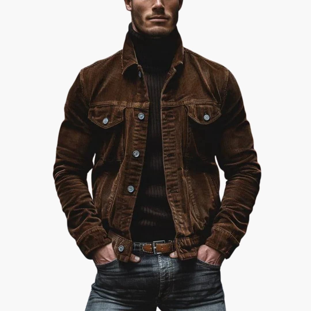 Herren Jacke mit Knopfleiste und Taschen