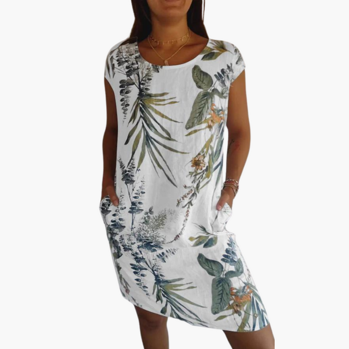 Sommerkleid für Damen mit Blumenmuster – Lockerer Stil