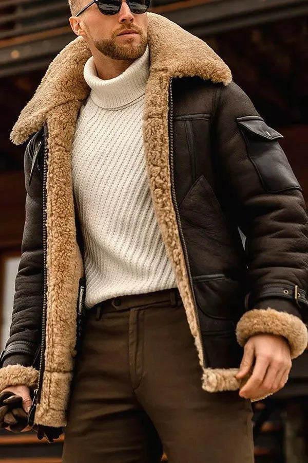 Herrenjacke mit Fellkragen