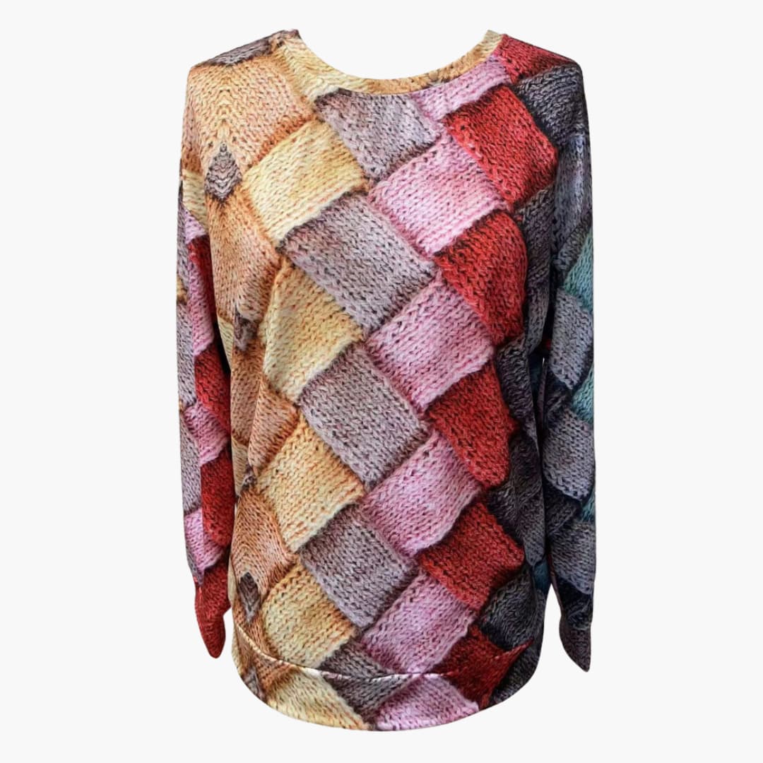 Gemusterter Strickpullover für Damen