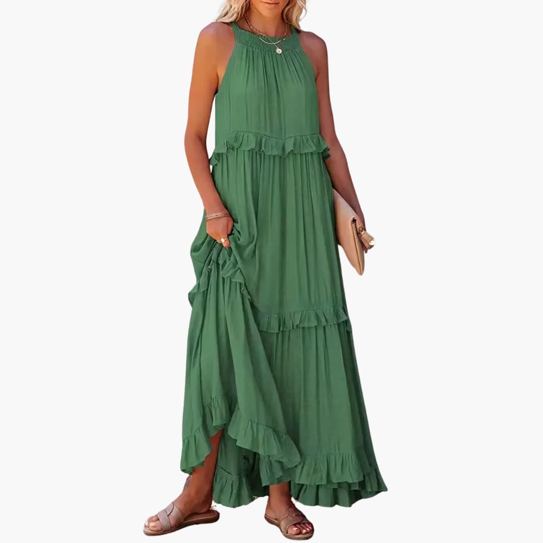 Maxikleid Stufen - Rüschenkleid für Damen, elegant & luftig
