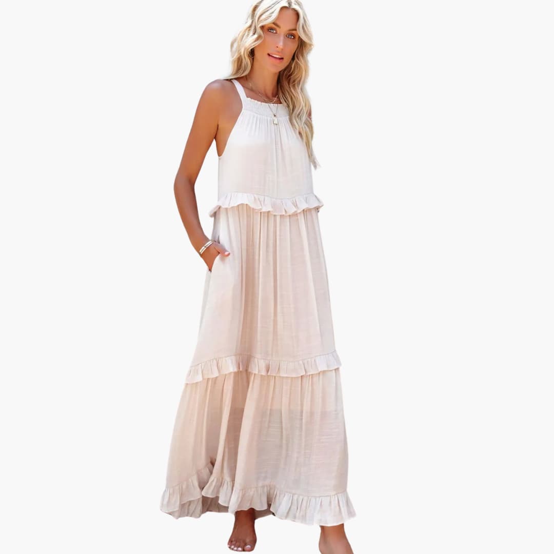 Maxikleid Stufen - Rüschenkleid für Damen, elegant & luftig