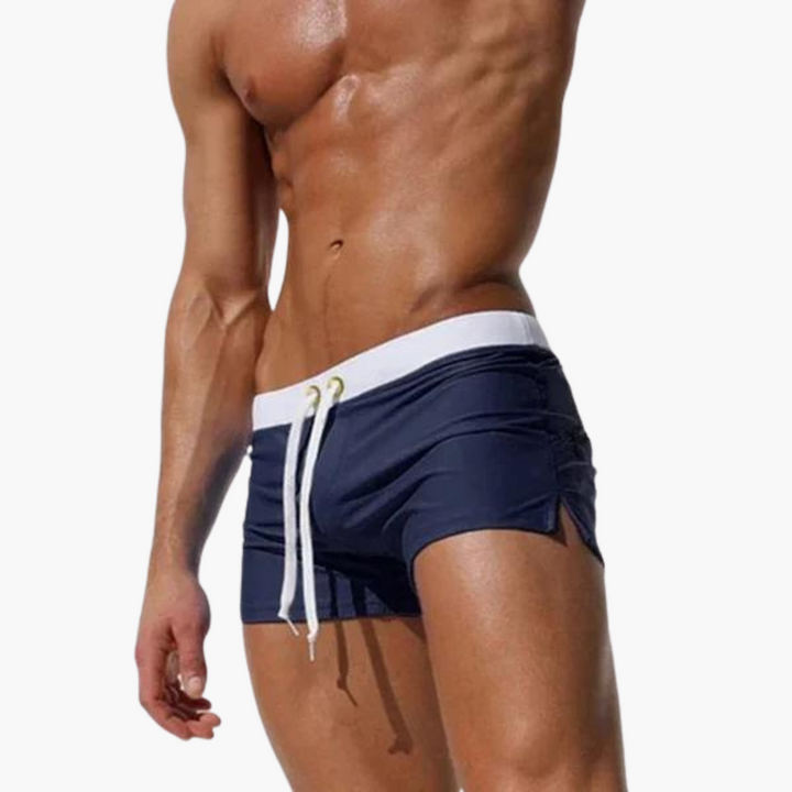 Kurze Badehose für Herren – Enganliegend mit Kordelzug