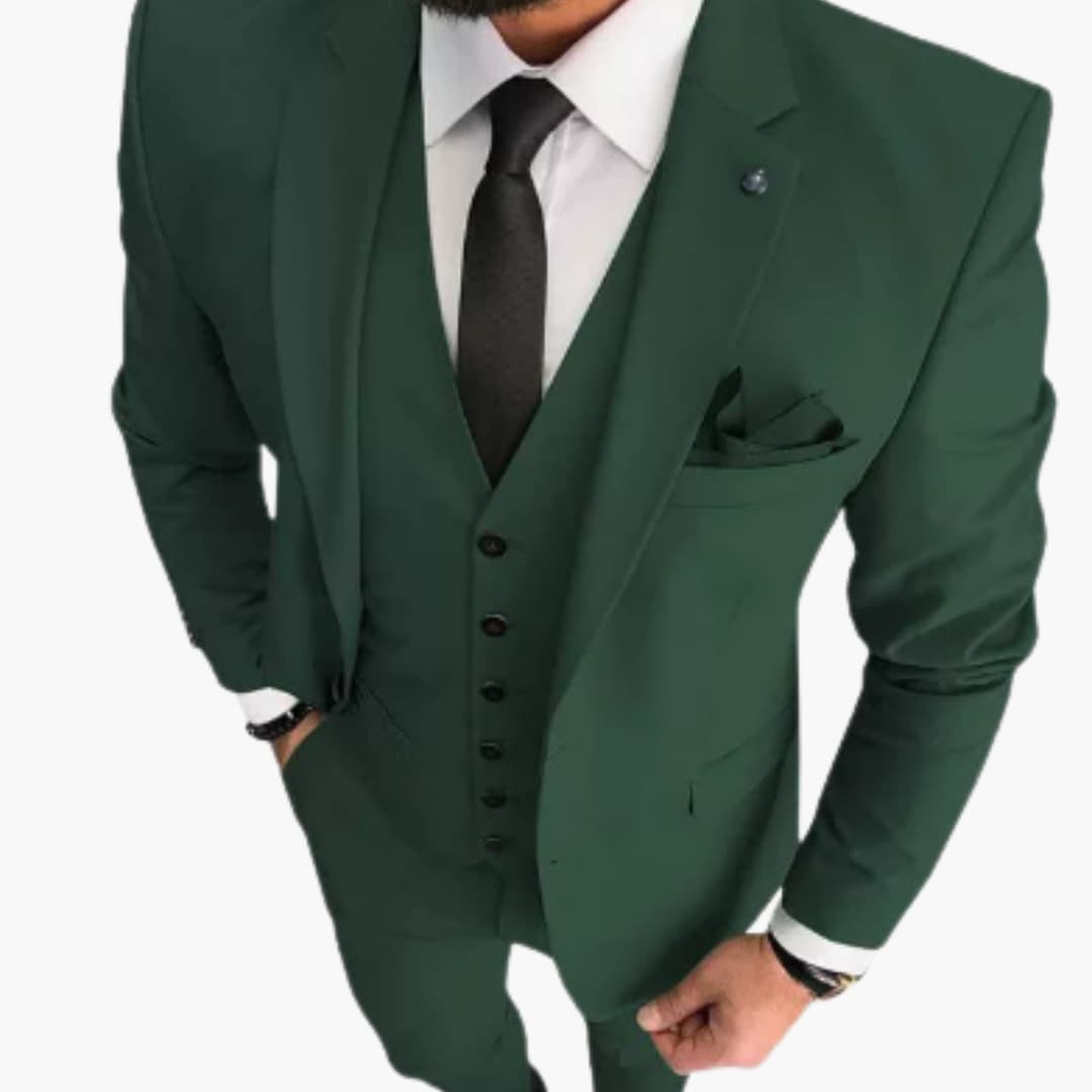 Slim Fit Anzug Set - Herrenanzug 3-teilig für Hochzeit Event