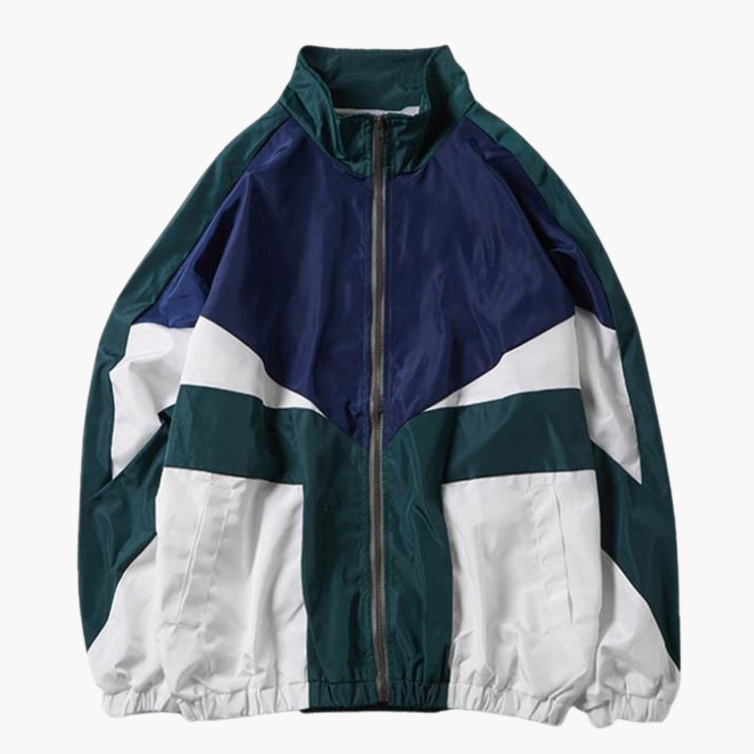 Herren Bomberjacke mit Reißverschluss und Colorblock Design