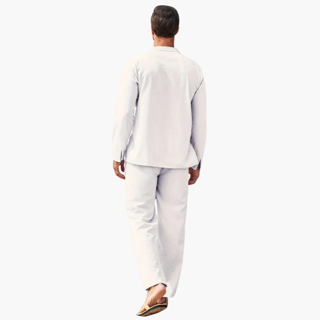 Boho Zweiteiler für Herren - Sommerliches Schnürhemd & Hose