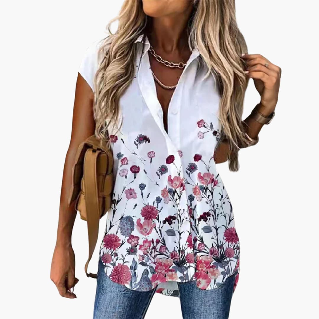 Sommer Top für Damen mit - Schmetterlingsdruck Leicht